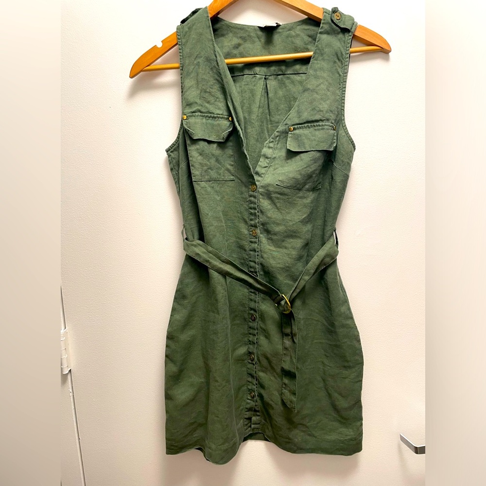 Guess linen shirt dress - XS Military green